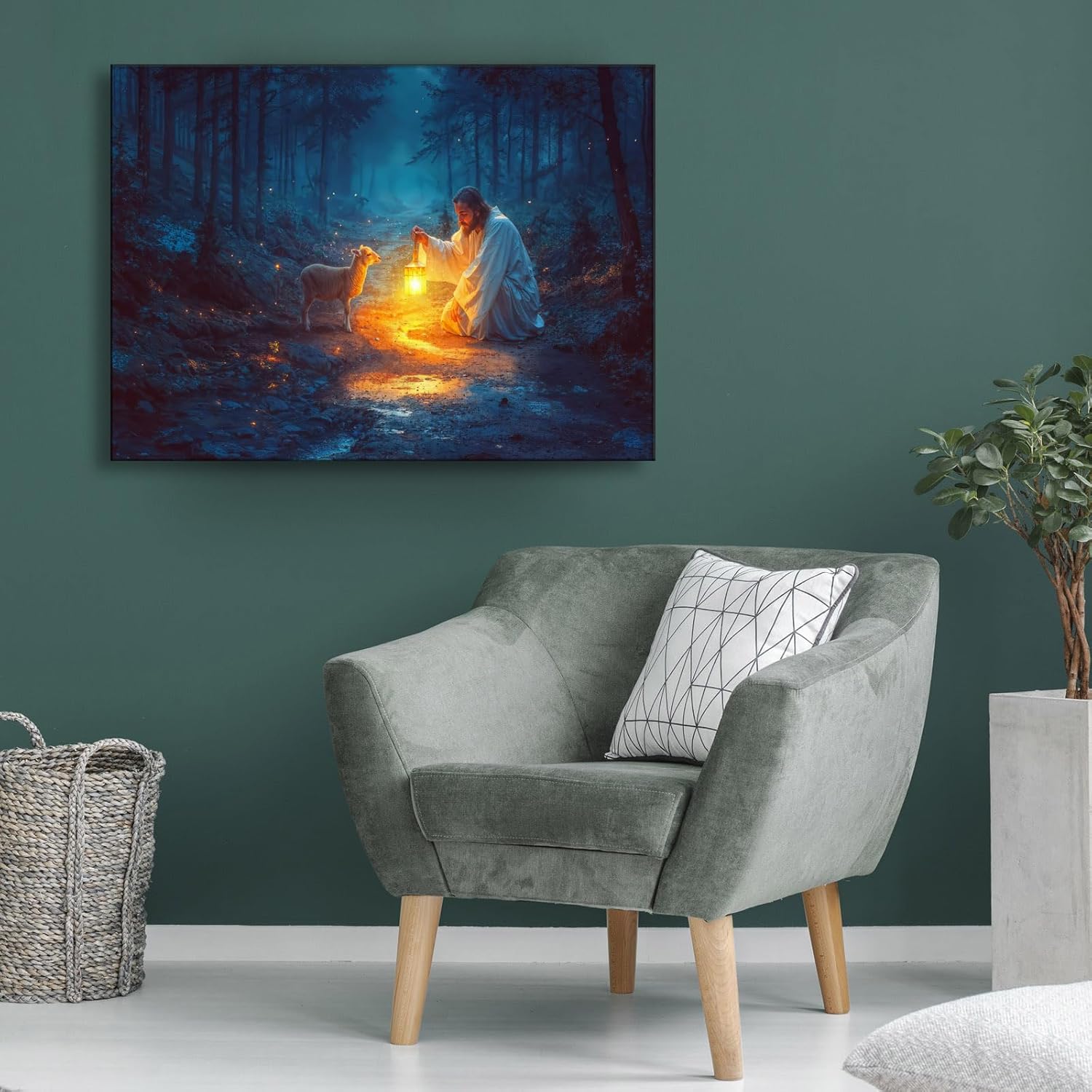 Jesus and Lost Lamb Canvas Wall Art (24