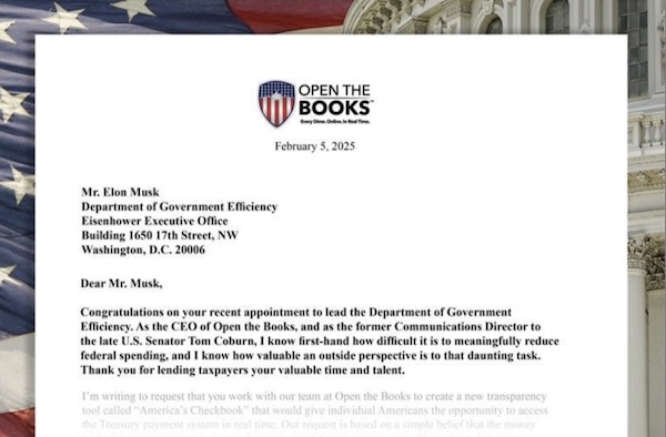 Open the Books letter