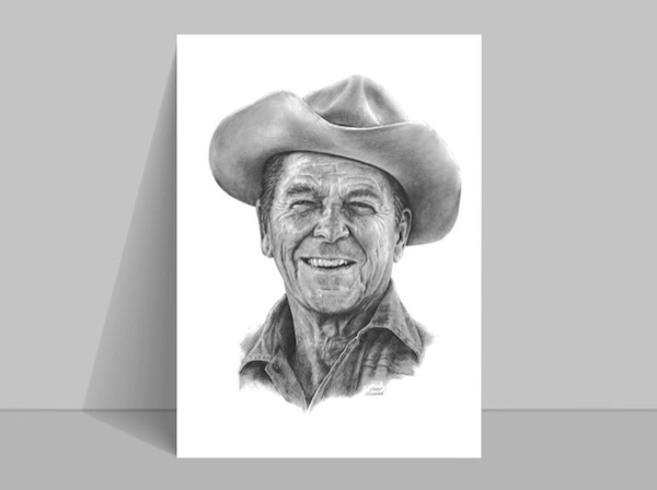 Reagan lithograph art print