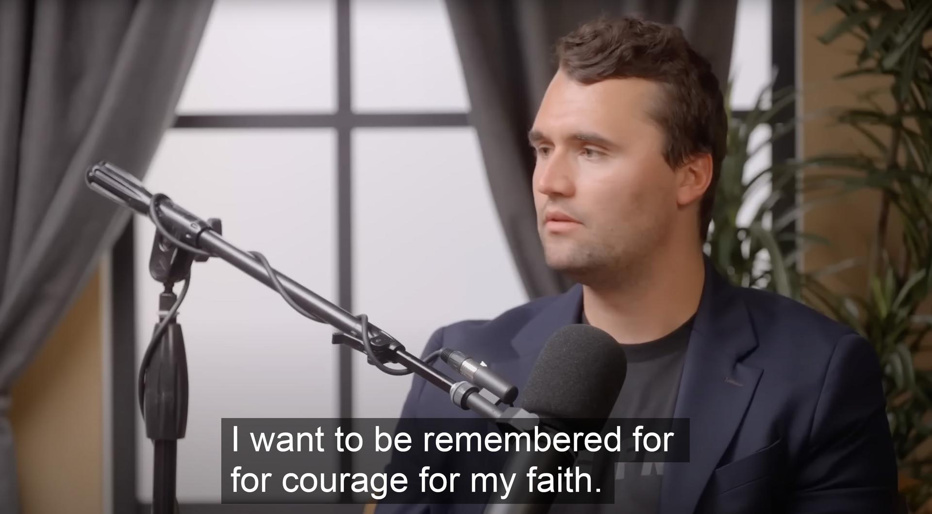 Charlie Kirk on a podcast answering question