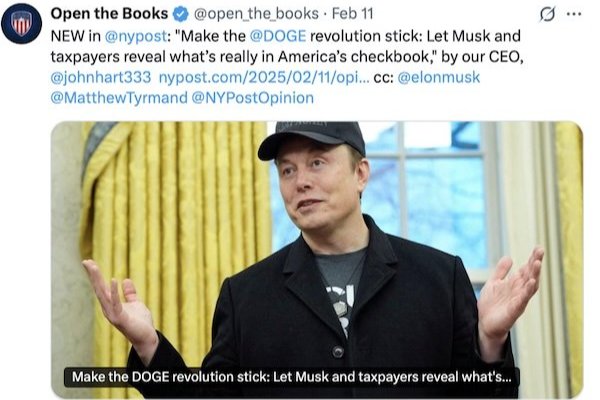 Open the Books tweet