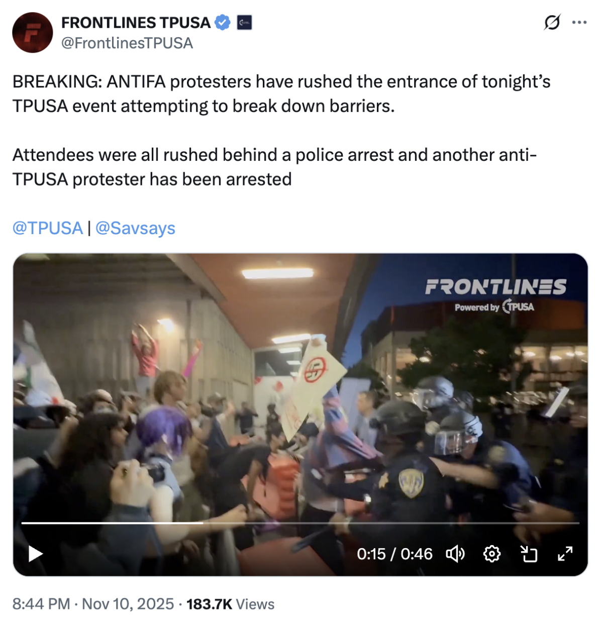 TPUSA Tweet About Berkeley
