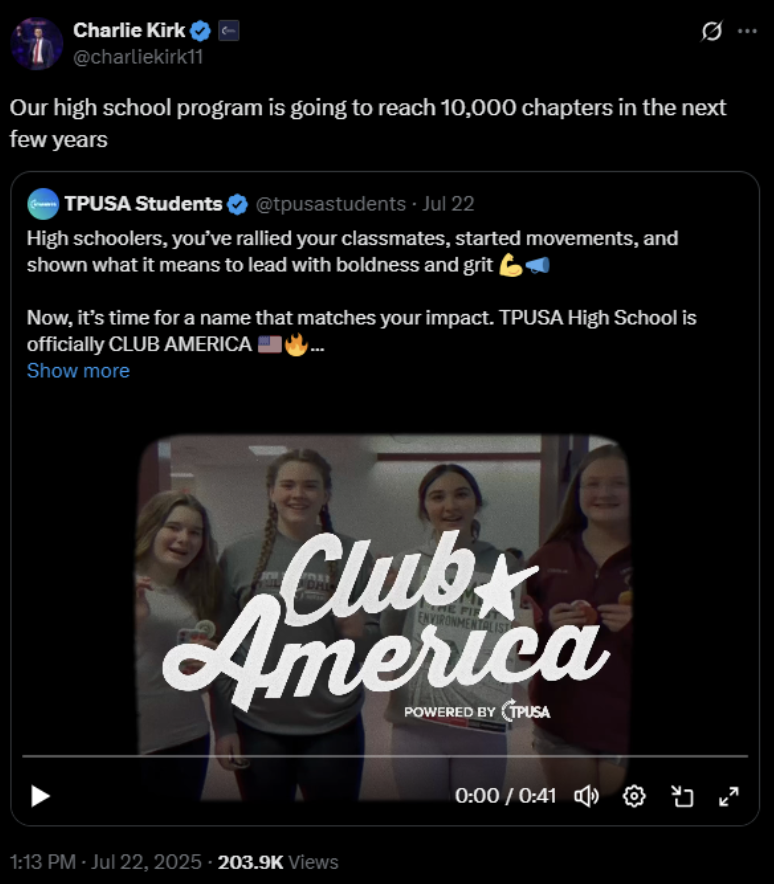 Club America has had a 10x increase.