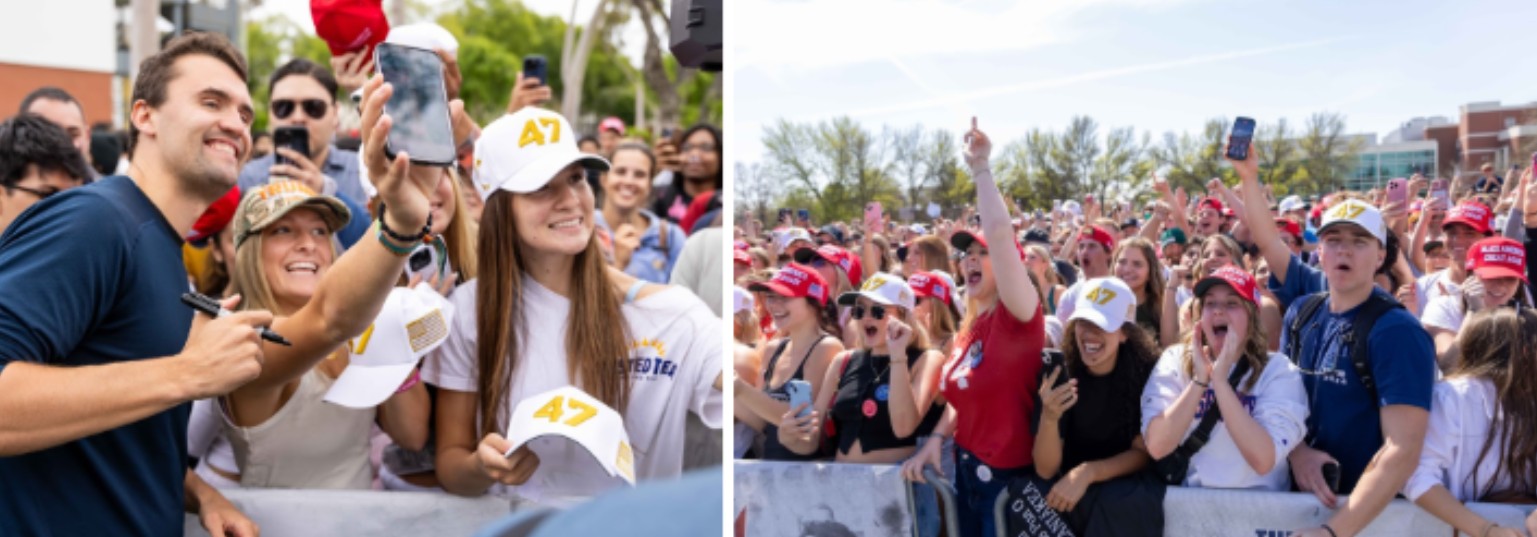 Charlie handing out 47 Hats