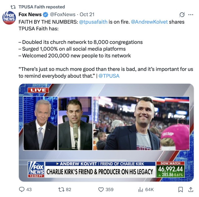 Fox News Shouting Out TPUSA Faith
